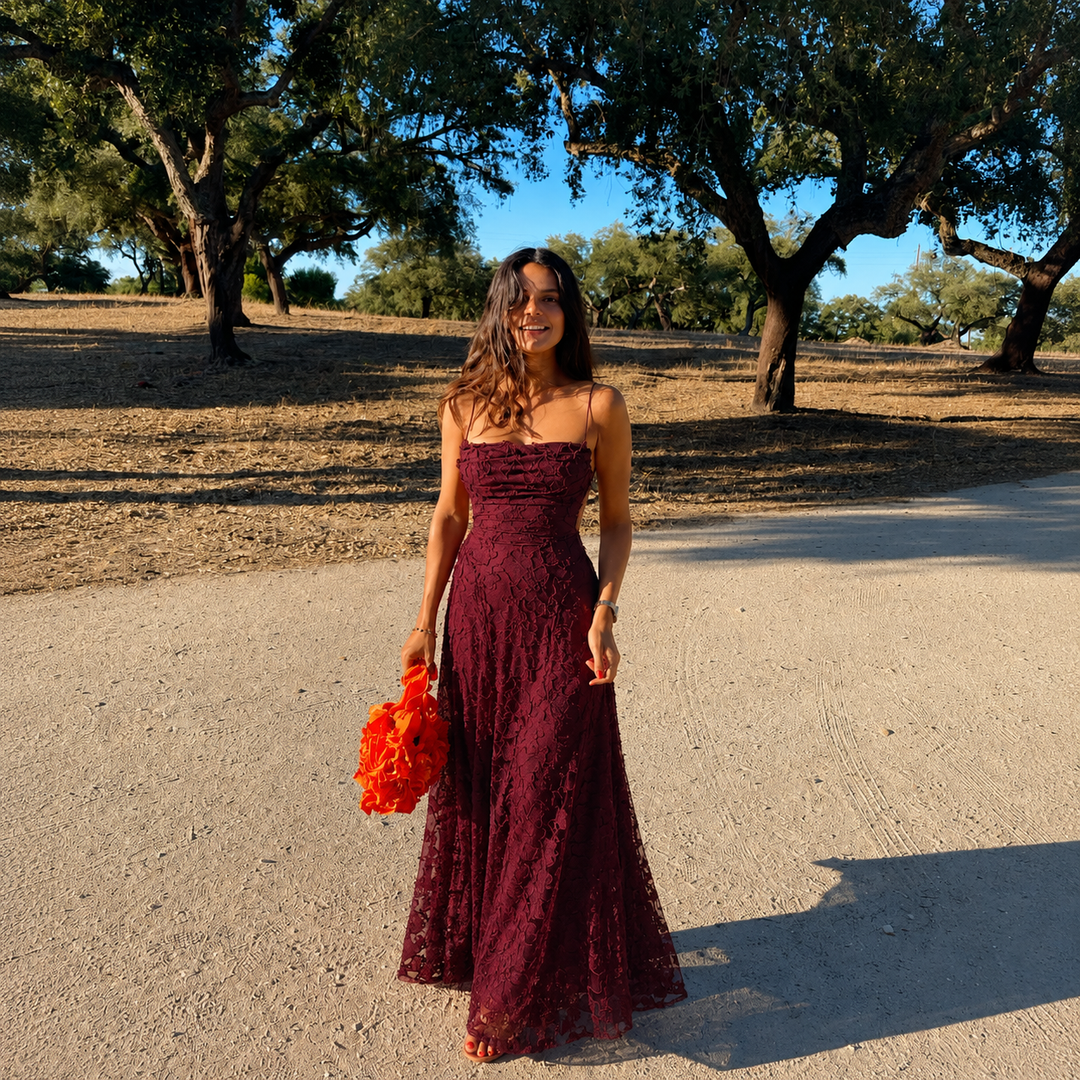 Mariana - Long Lace Dress with Open Back