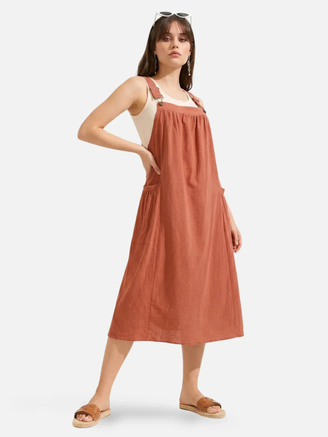 Ida | Strappy Midi Dress with Pockets