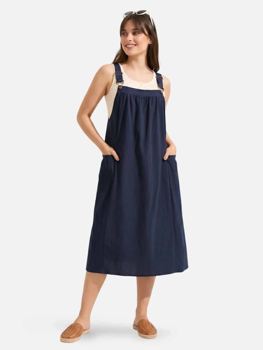 Ida | Strappy Midi Dress with Pockets
