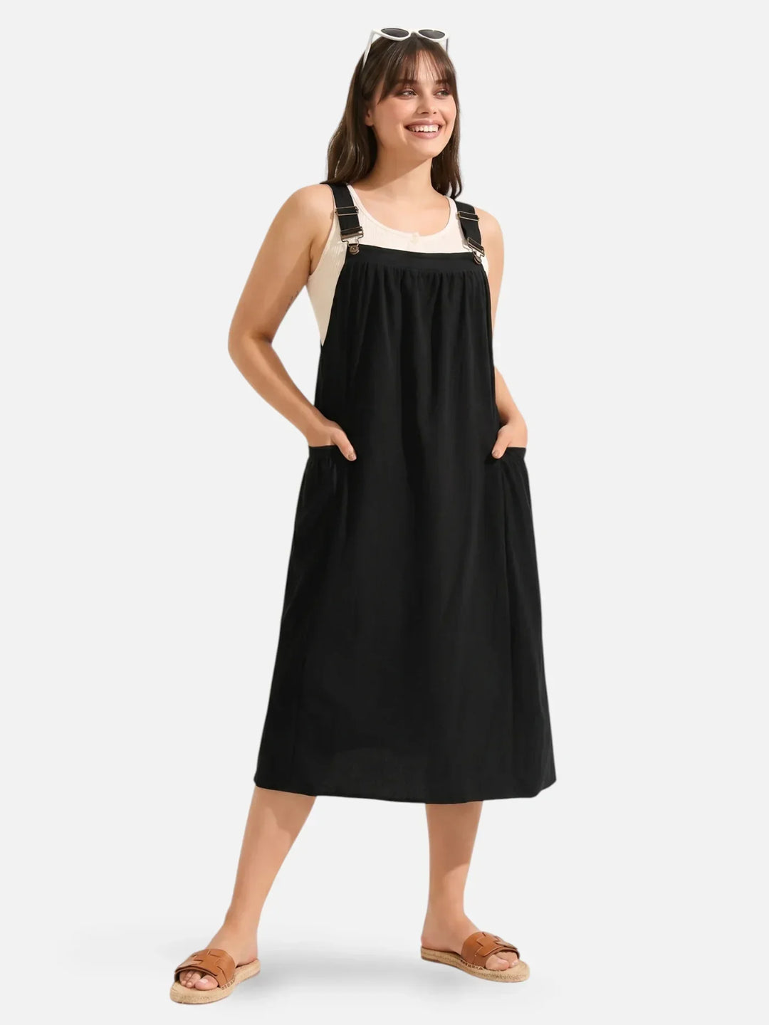 Ida | Strappy Midi Dress with Pockets
