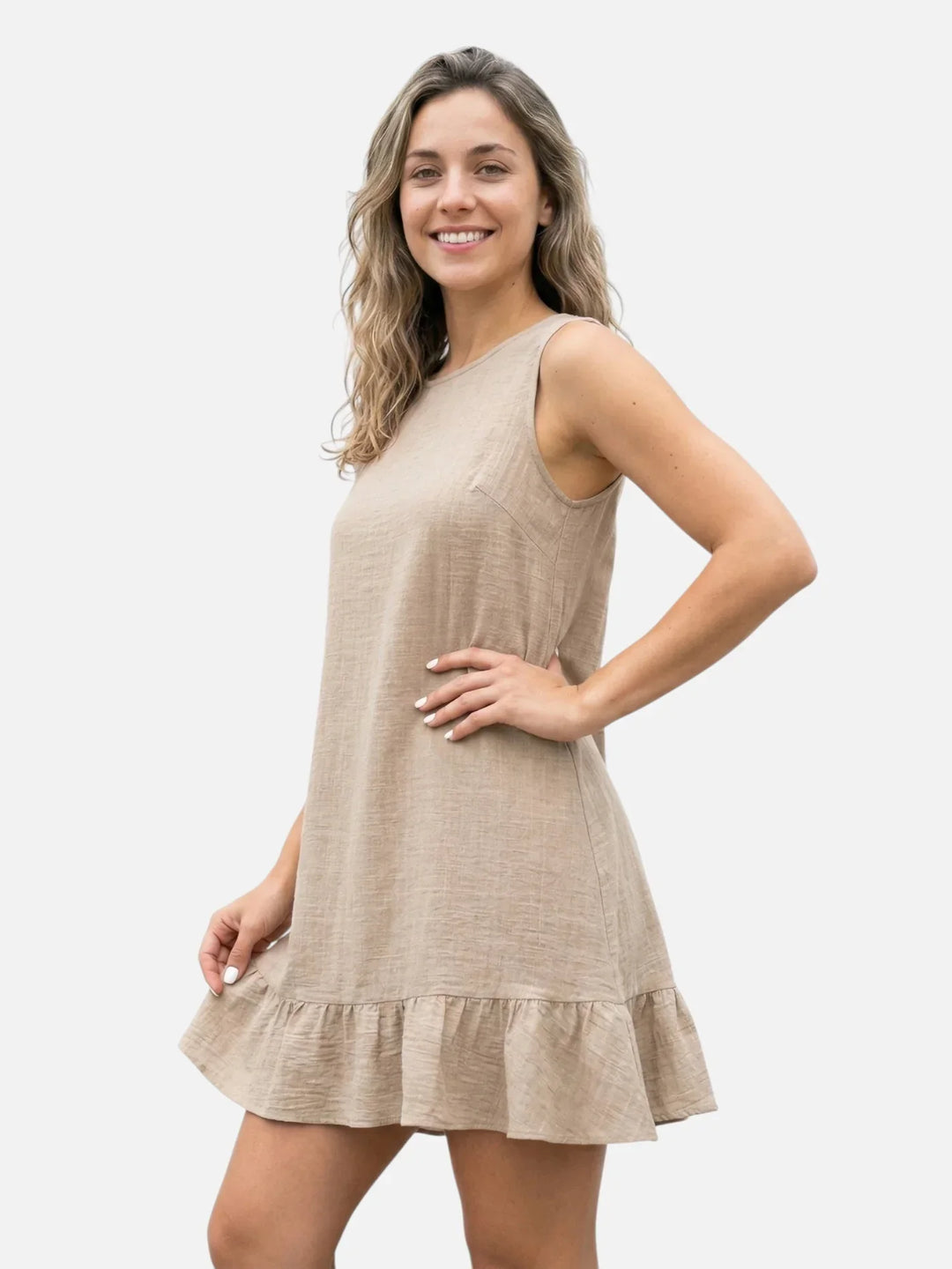 Pravoslava | Ruffled Hem Loose Mini Dress