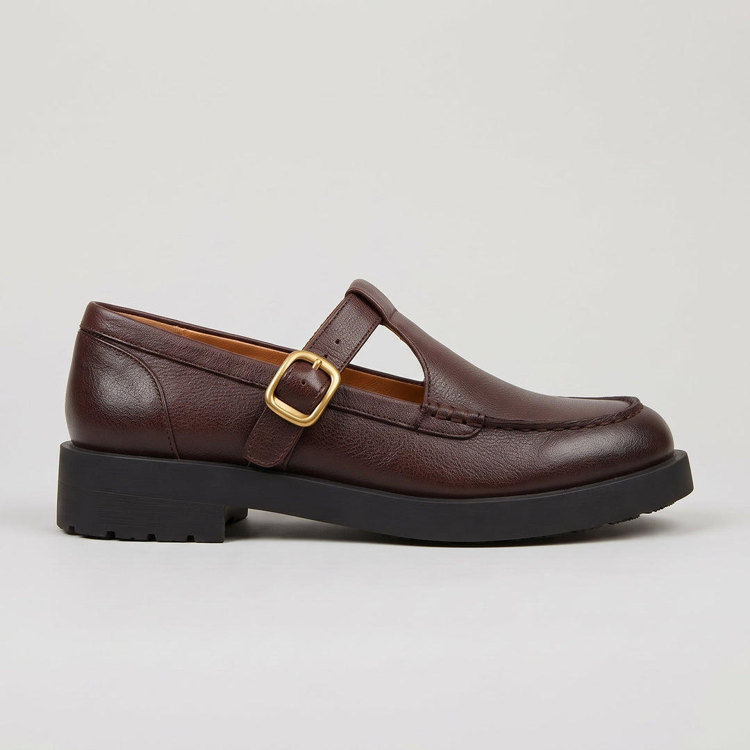 Strap-Detail Mary Jane Moccasins