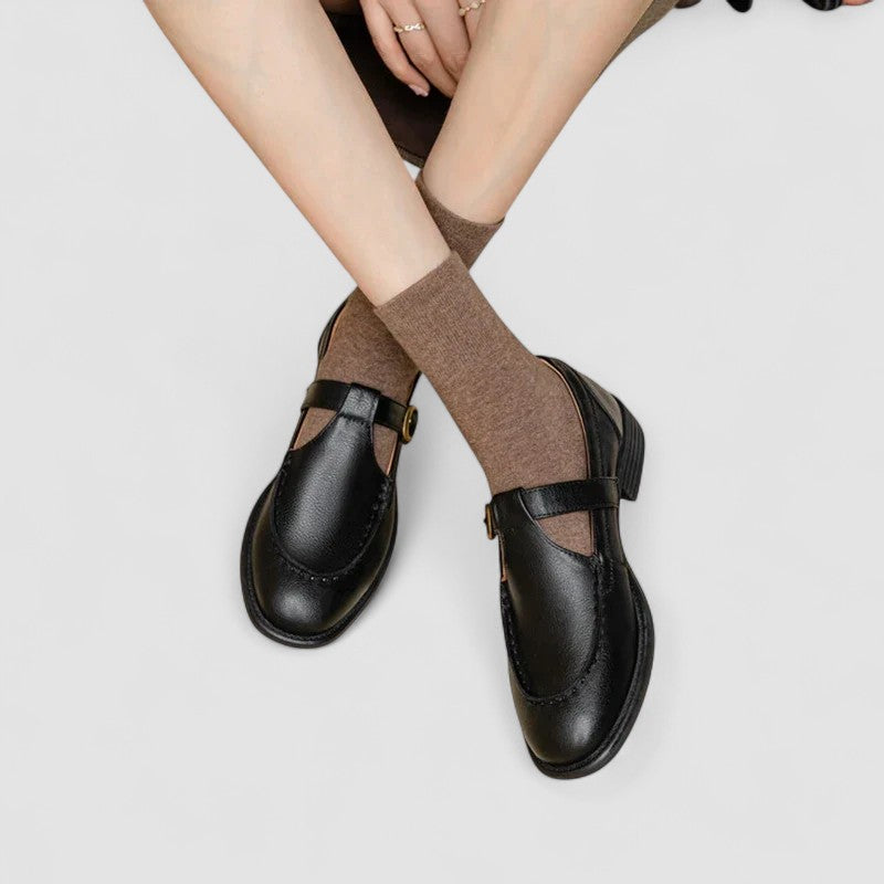 Strap-Detail Mary Jane Moccasins
