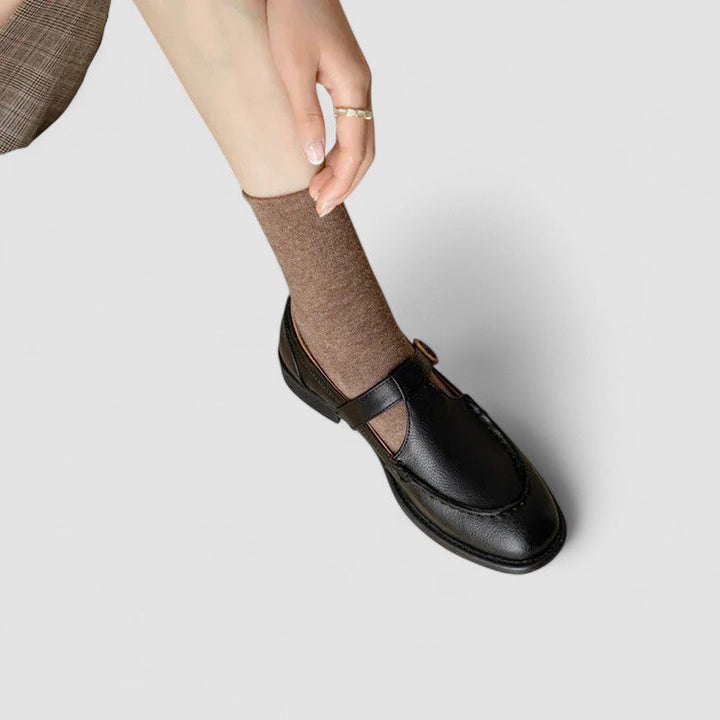 Strap-Detail Mary Jane Moccasins