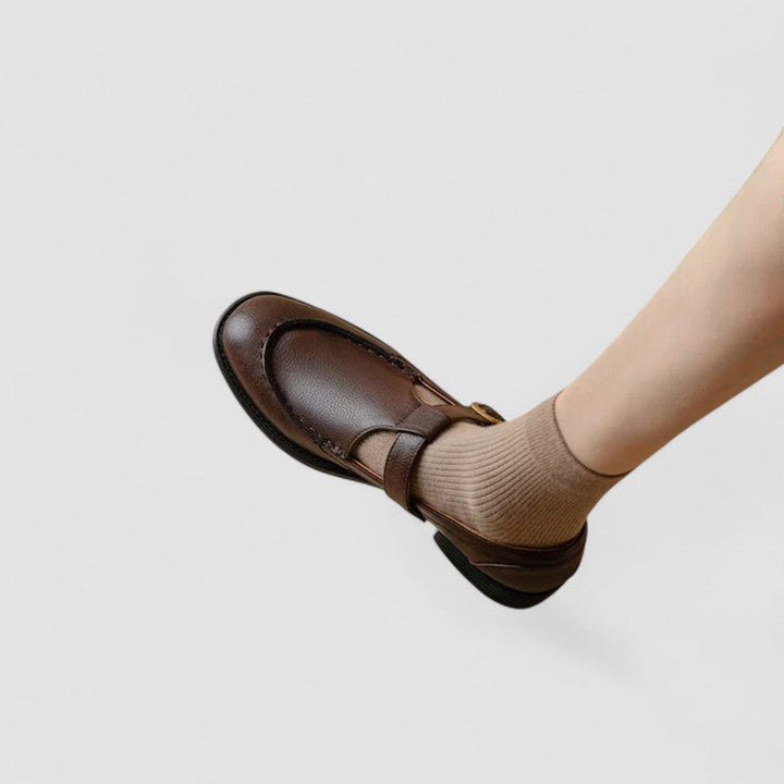 Strap-Detail Mary Jane Moccasins