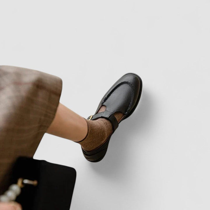 Strap-Detail Mary Jane Moccasins