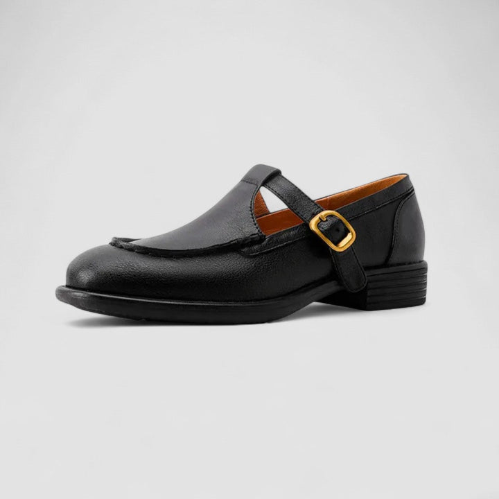 Strap-Detail Mary Jane Moccasins