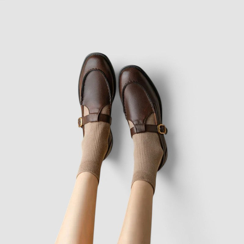 Strap-Detail Mary Jane Moccasins