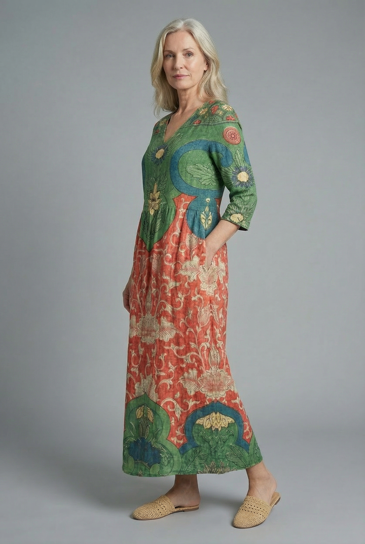 Vanda | Chic Long-Sleeve Maxi Dress