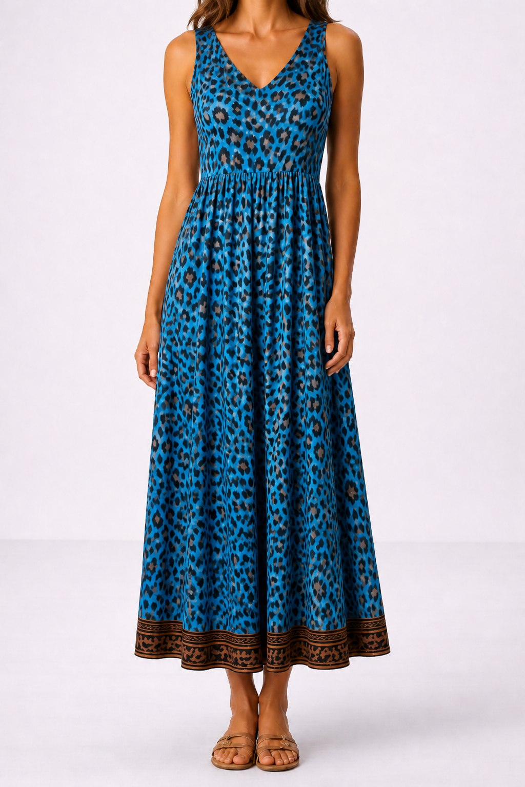 Milena | Leopard Print Midi Dress
