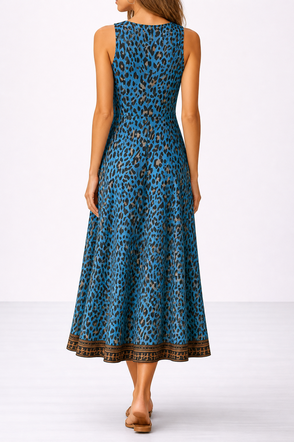 Milena | Leopard Print Midi Dress
