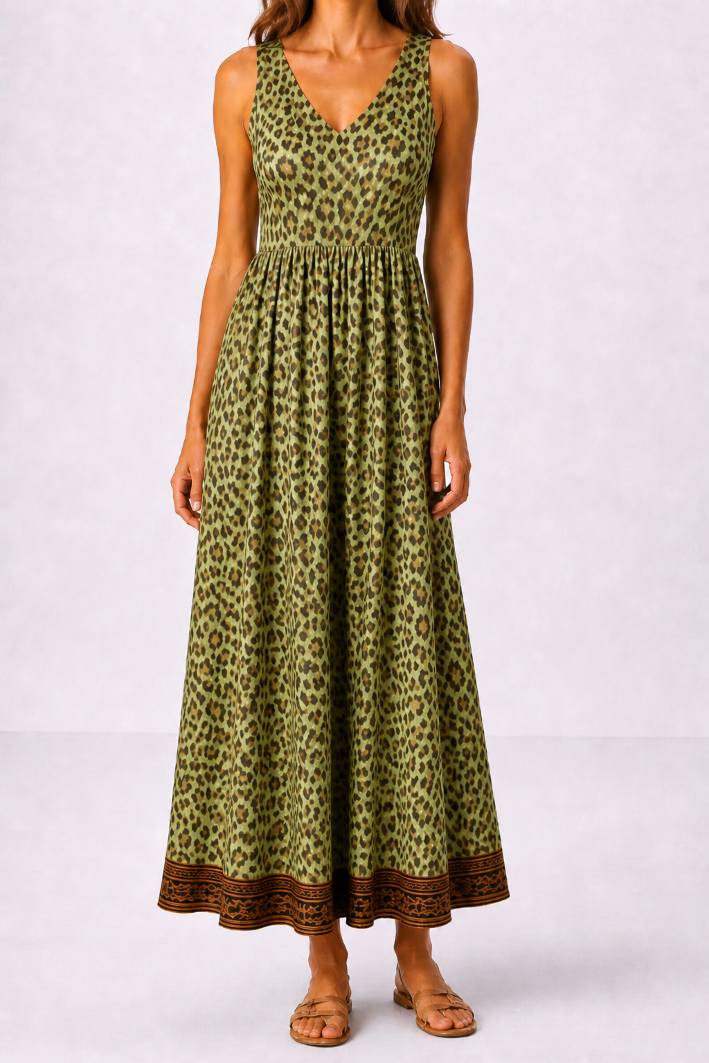 Milena | Leopard Print Midi Dress