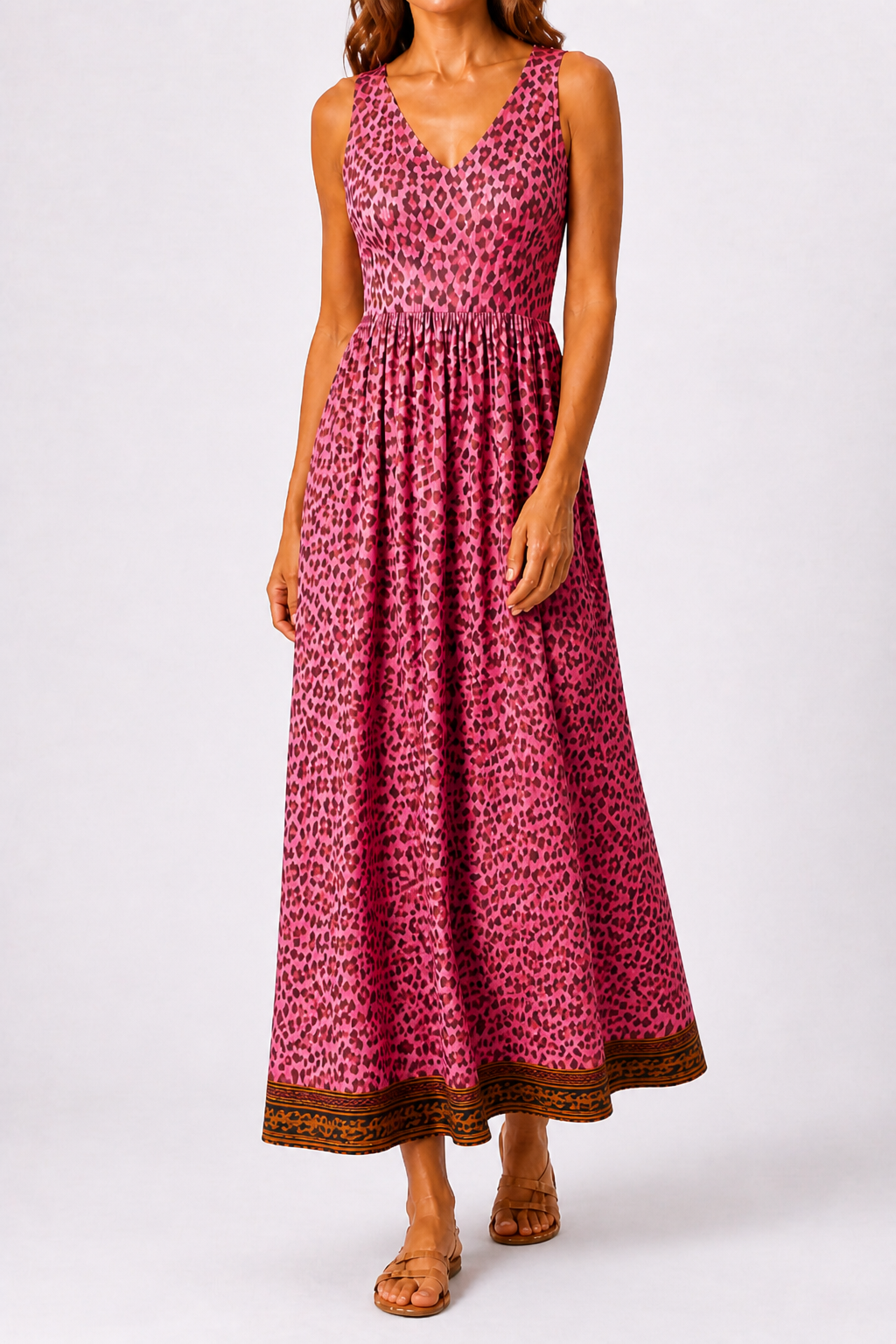 Milena | Leopard Print Midi Dress
