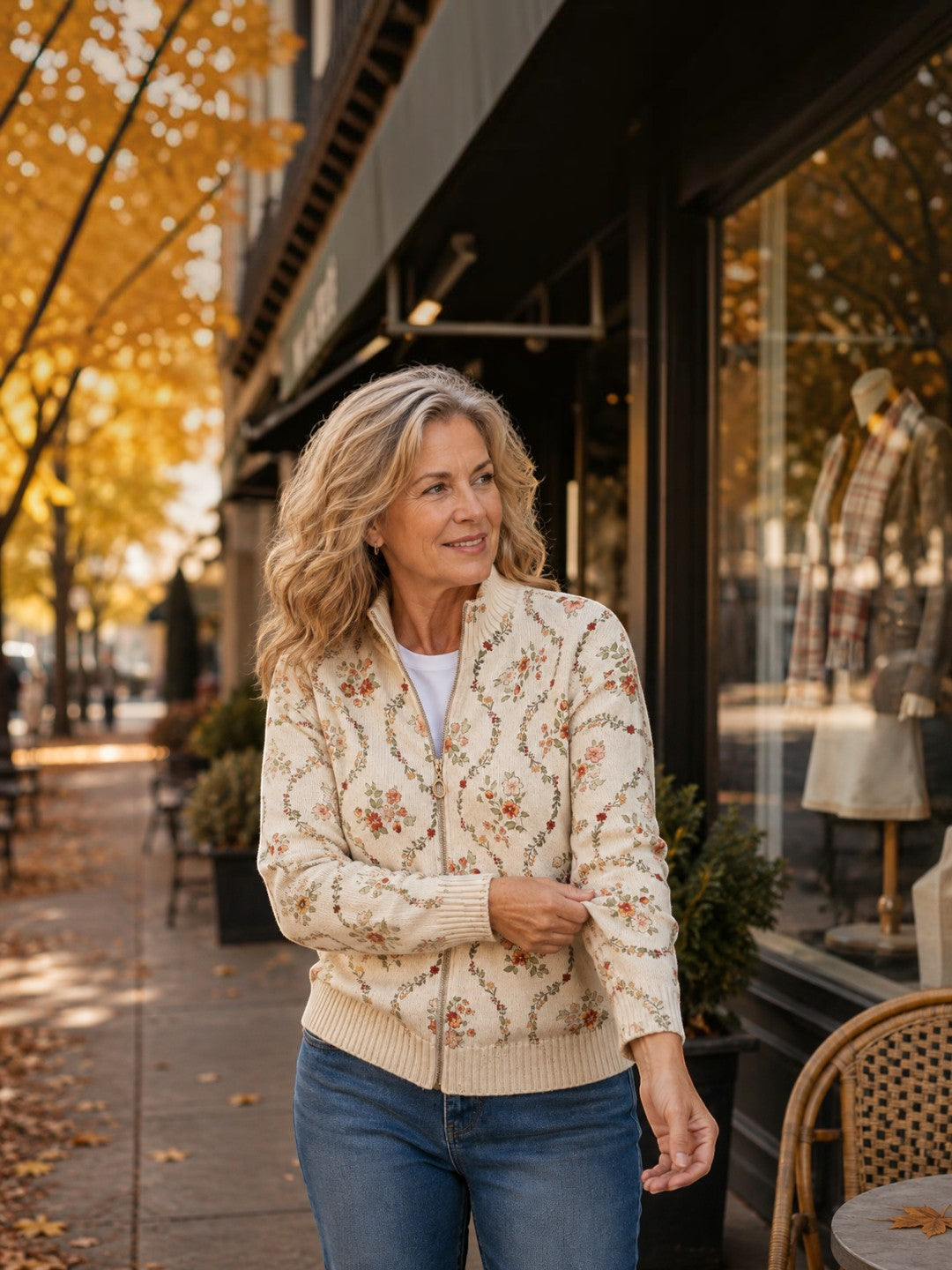 Ingrid | Cardigan with Delicate Floral Vines