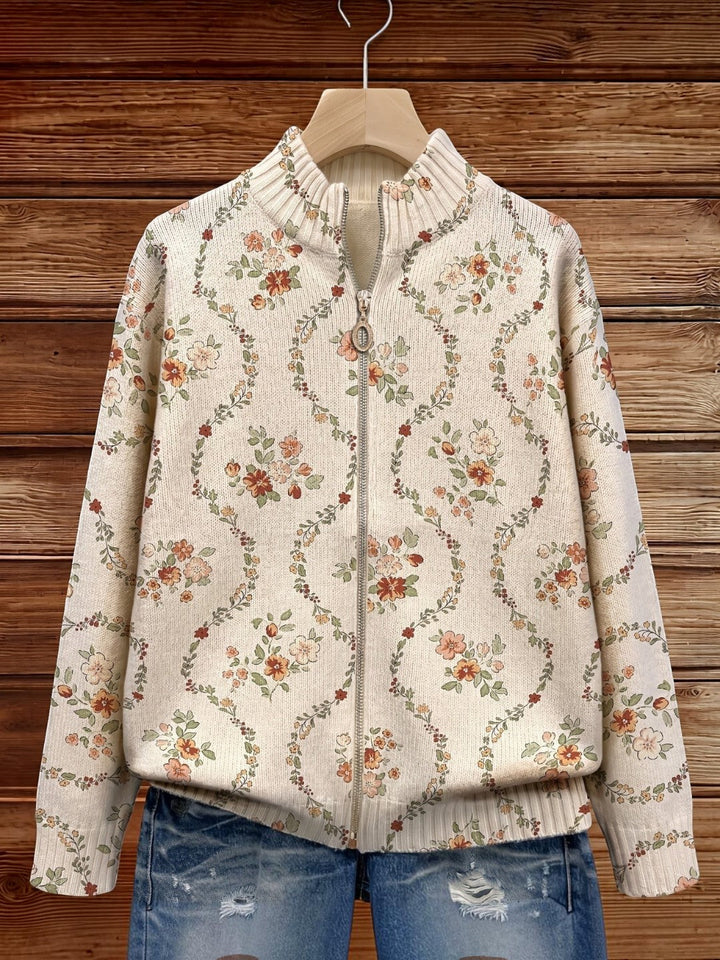 Ingrid | Cardigan with Delicate Floral Vines