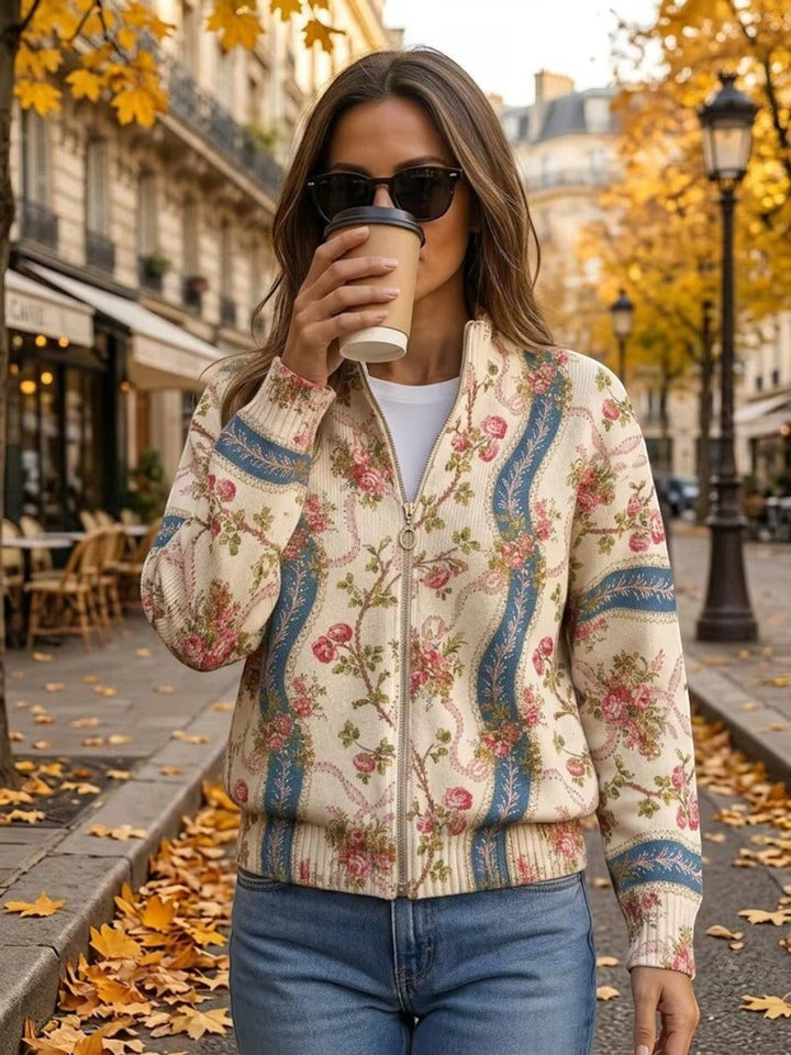 Sabine | Cardigan with Pink Wisteria Design