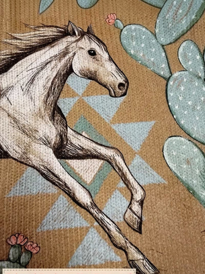 Brigitte | Cardigan with Horse and Cactus Design