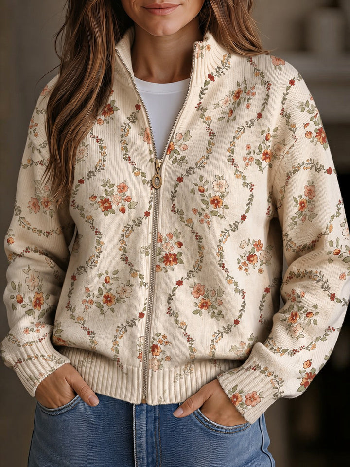 Ingrid | Cardigan with Delicate Floral Vines