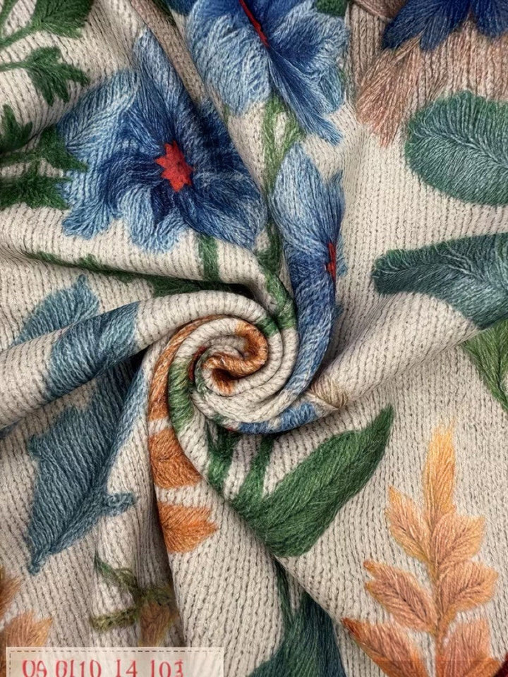 Birgit | Cardigan with Botanical Floral Design