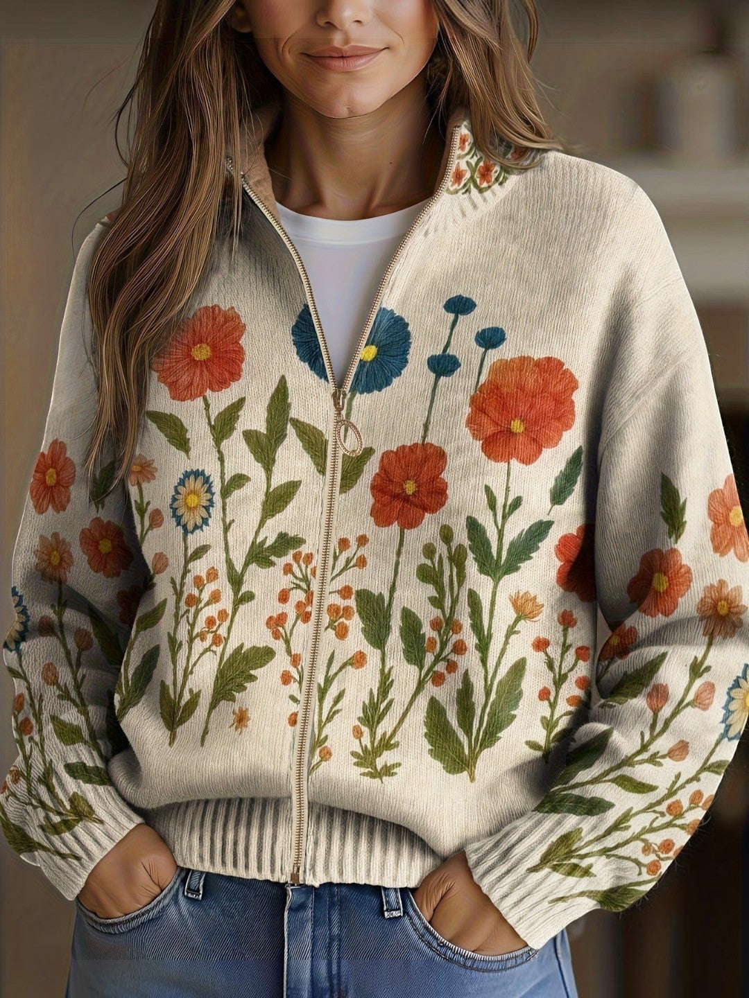 Andrea | Cardigan with Wildflower Print