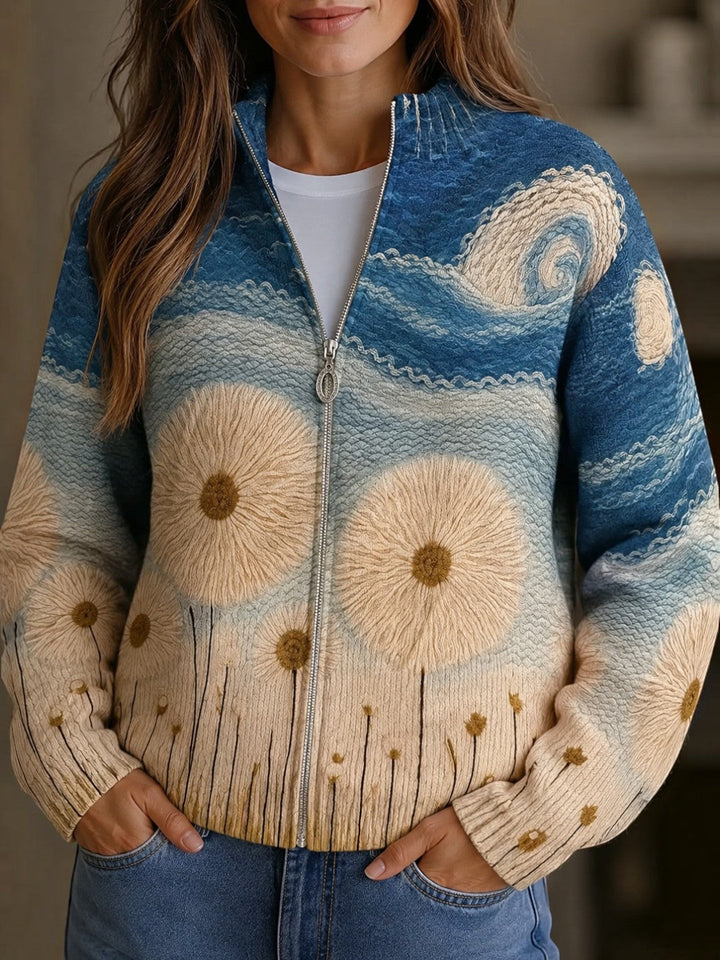 Renate | Cardigan with Taraxacum Pattern