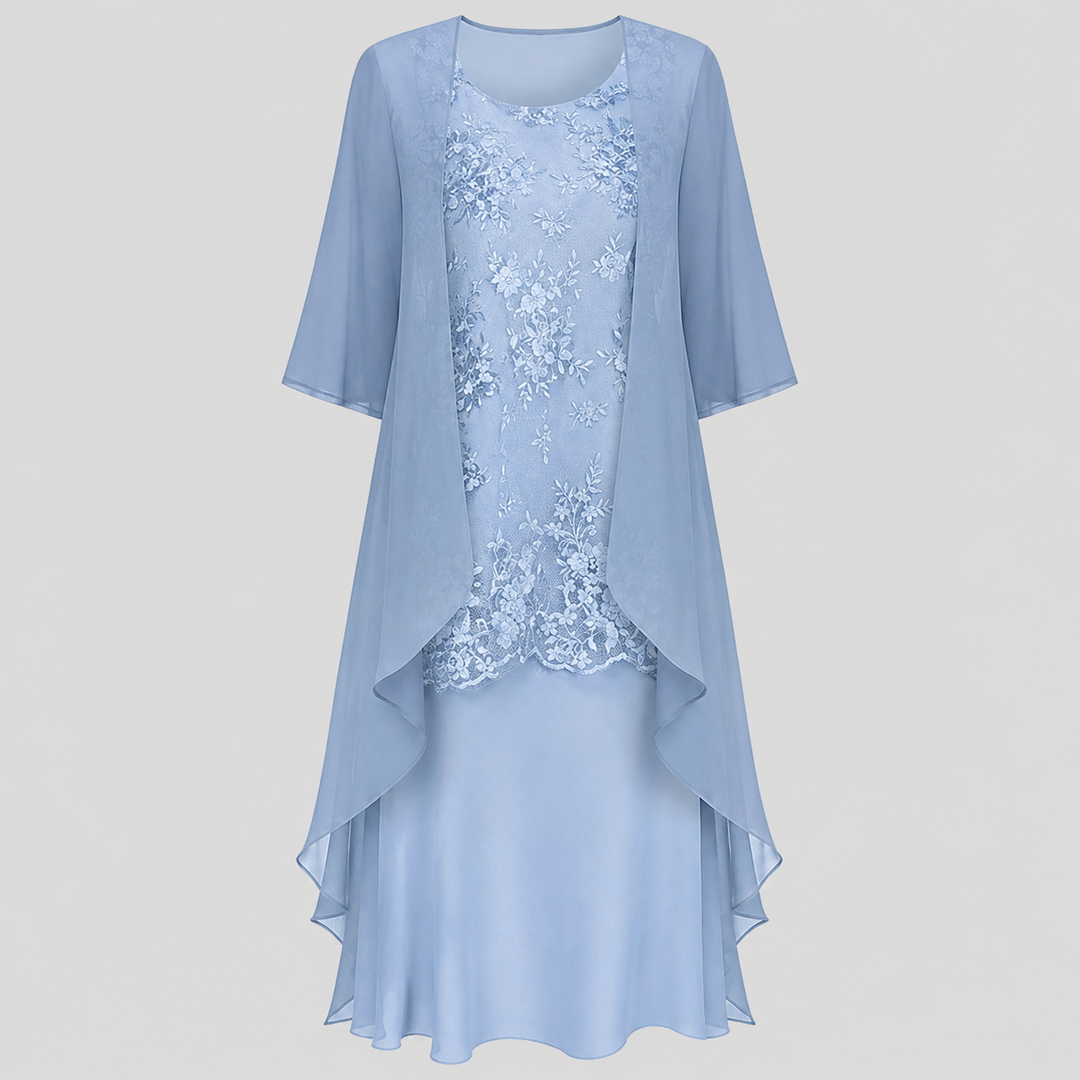 Lumi - Elegant Satin Two-Piece Dress
