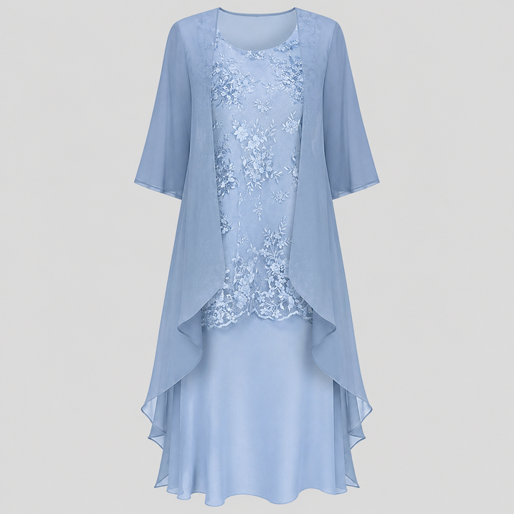 Lumi - Elegant Satin Two-Piece Dress