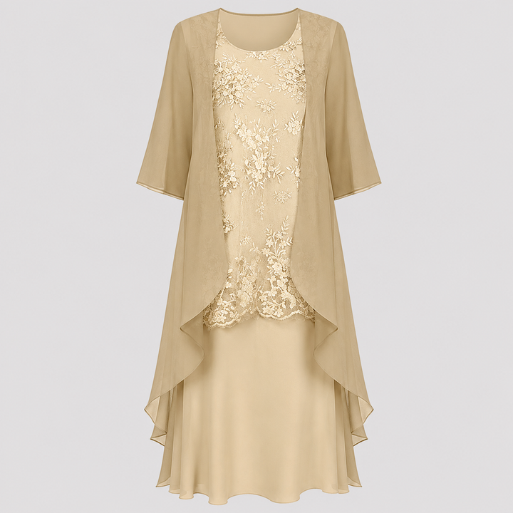 Lumi - Elegant Satin Two-Piece Dress
