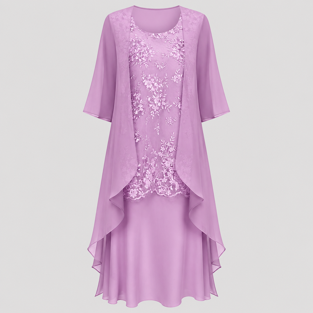 Lumi - Elegant Satin Two-Piece Dress