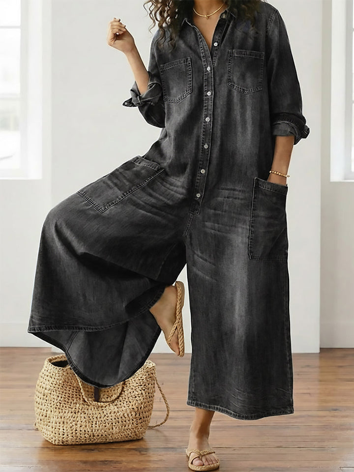 Mónica - Cotton Denim Jumpsuit