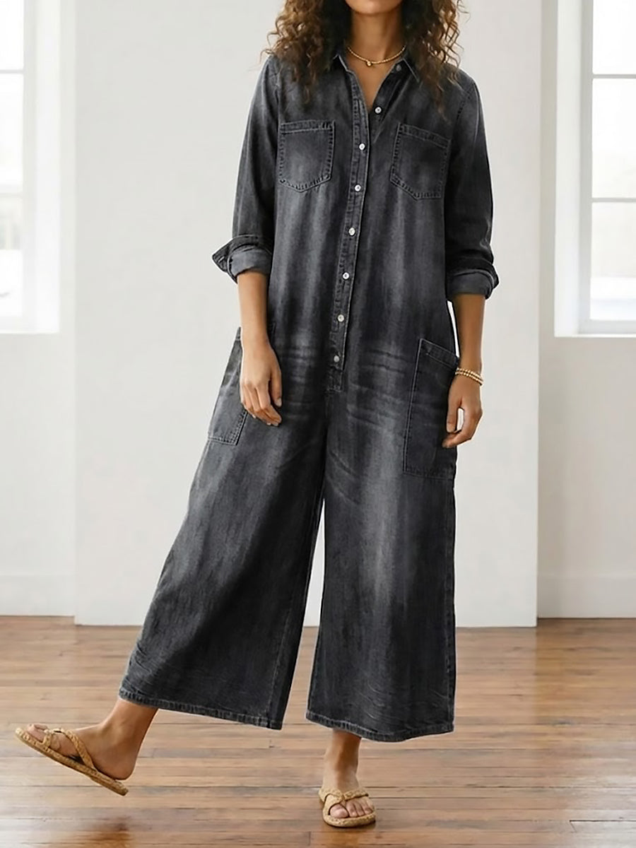 Mónica - Cotton Denim Jumpsuit