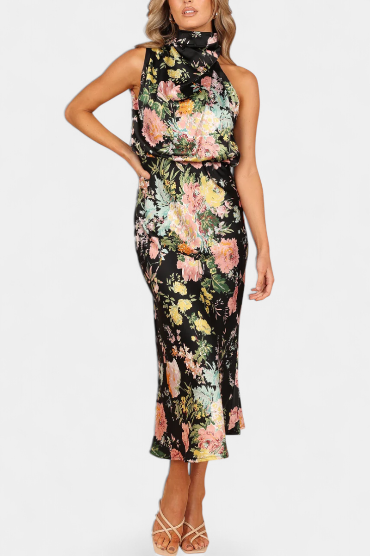 Lisa | Maxi Floral Halter Dress