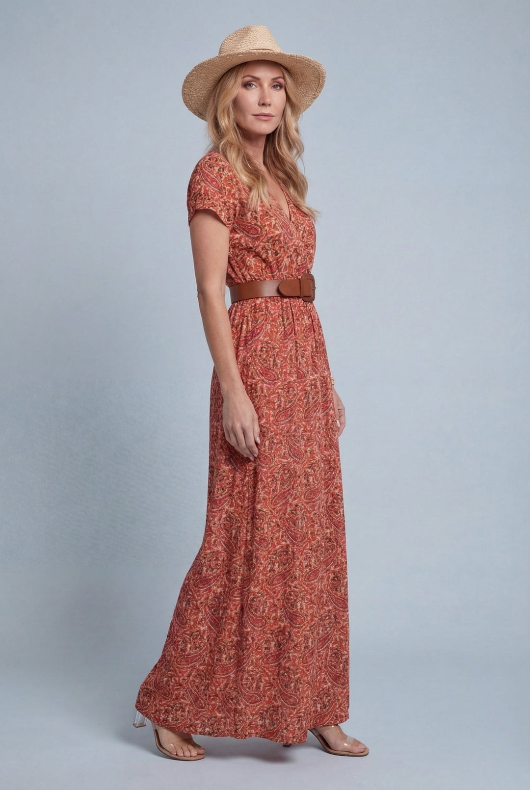 Lenka | Floral Maxi Dress with Slit Detail