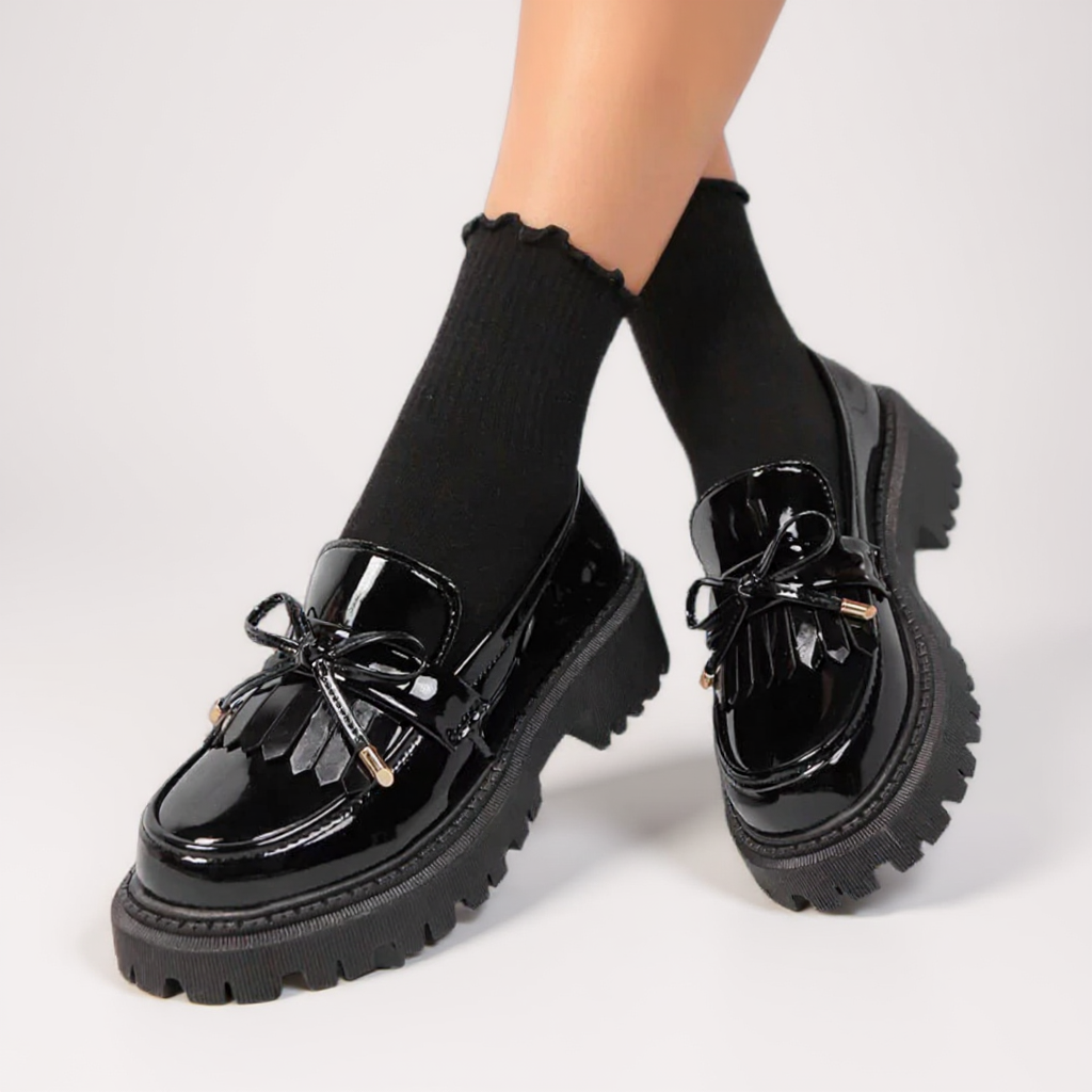 Bulk Edition Patent Leather Moccasins with Bow