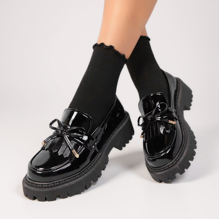 Bulk Edition Patent Leather Moccasins with Bow