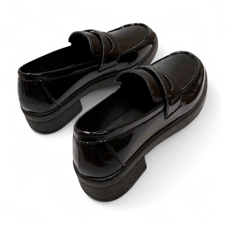 Glossy Black Patent Loafers