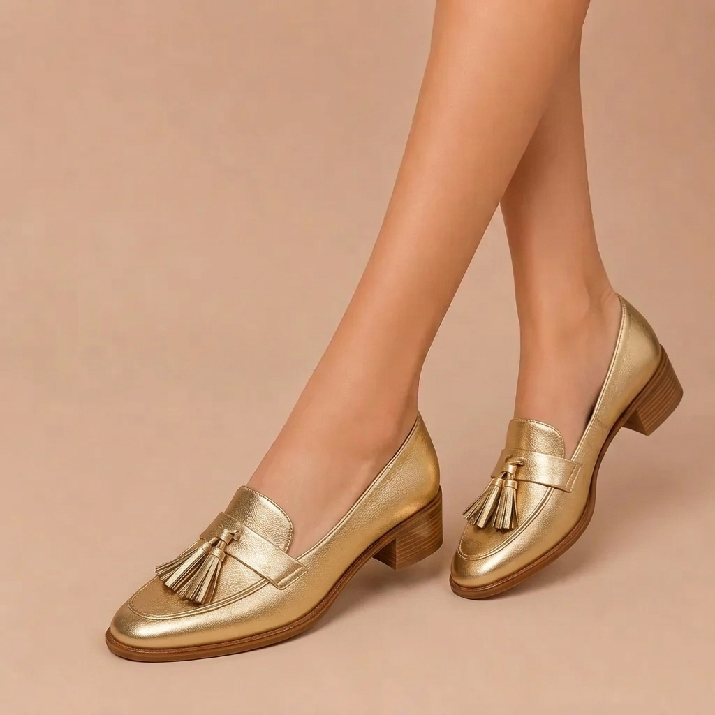 Céleste™ | Gold Loafers for Elegant Moments