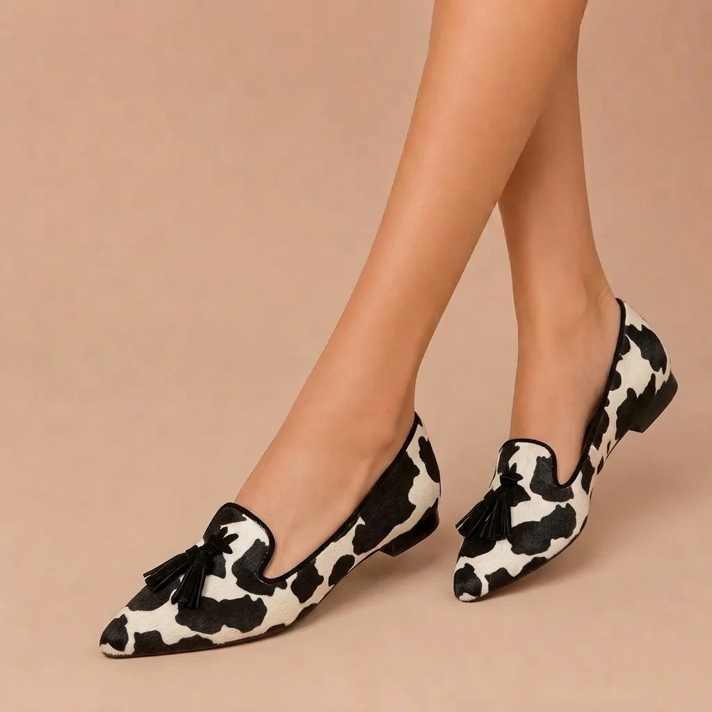 Julia - Elegant Loafers with Leopard Print and Fringes - Chic Style