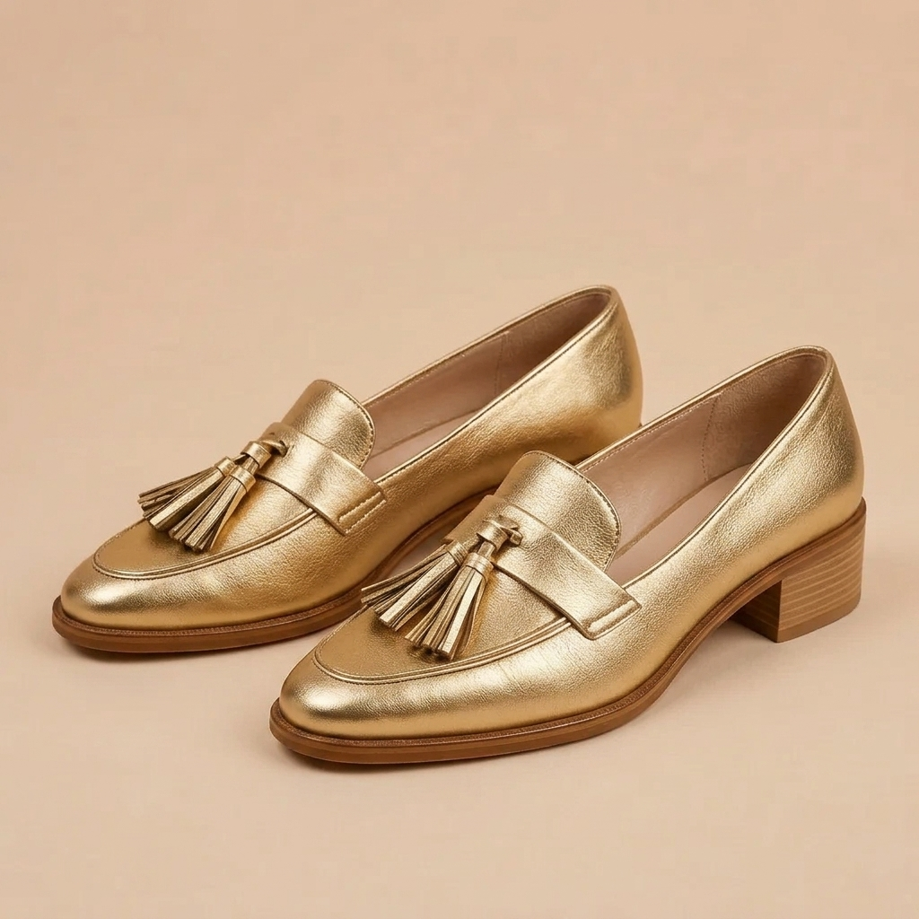Céleste™ | Gold Loafers for Elegant Moments