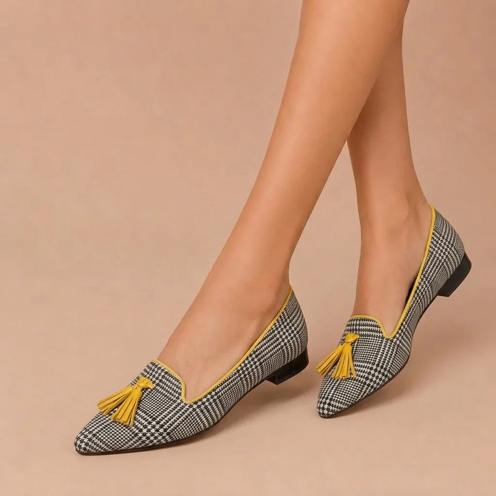 Odessa - Moccasins with a Modern Check Pattern