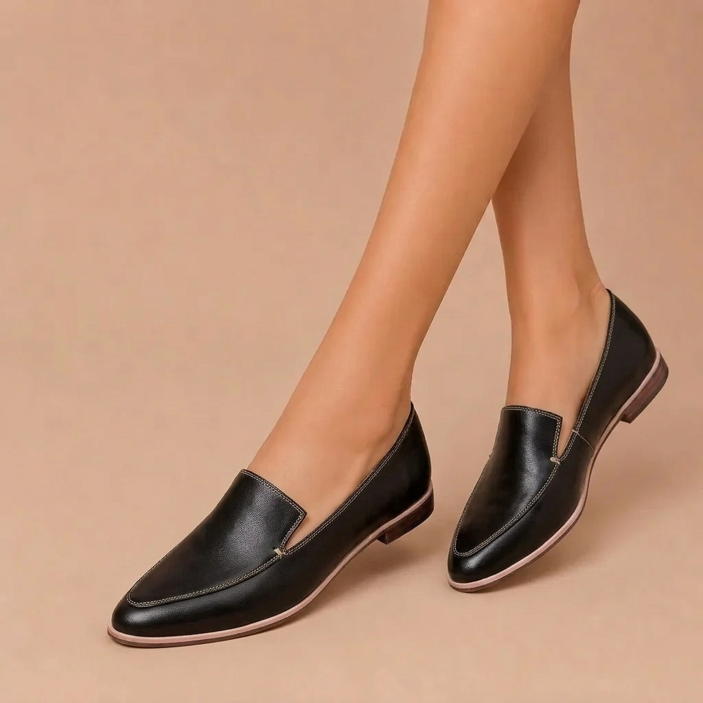 Zofia™ | Black Patchwork Moccasin