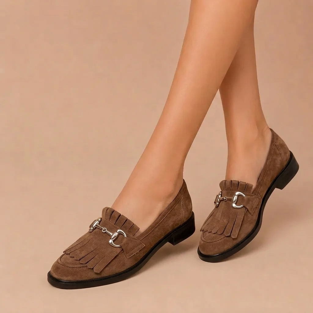 Fleur™ | Brown Moccasins with Round Toe