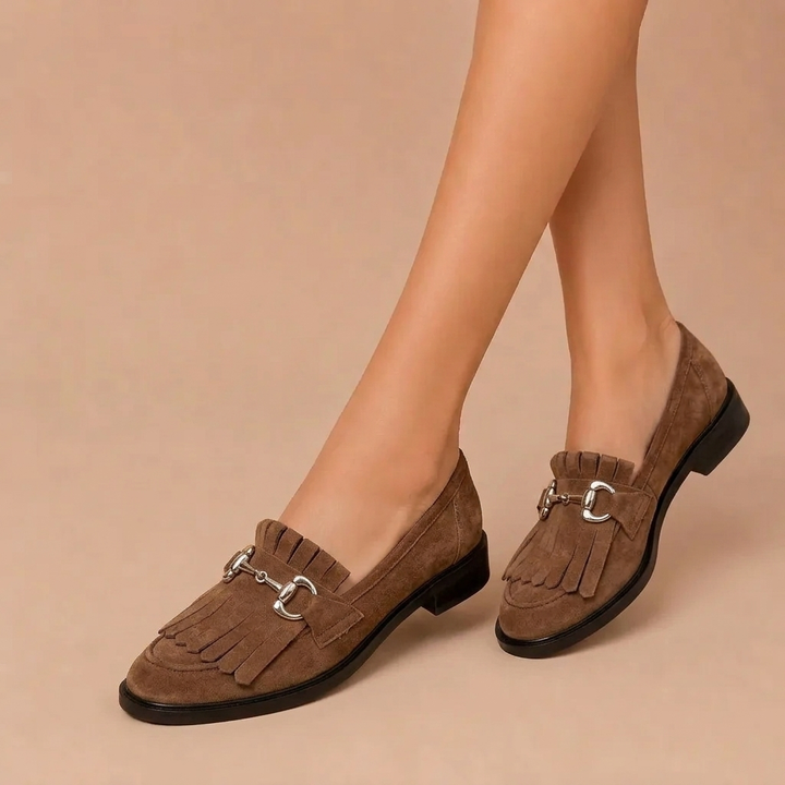 Fleur™ | Brown Moccasins with Round Toe
