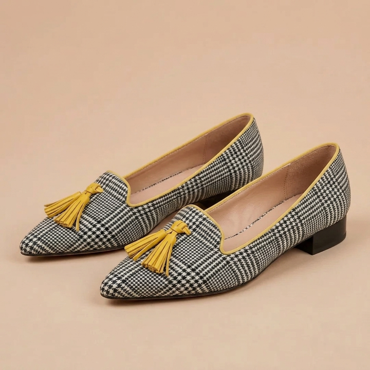 Odessa - Moccasins with a Modern Check Pattern