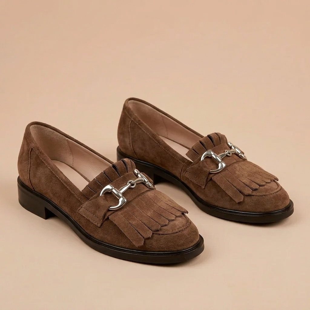 Fleur™ | Brown Moccasins with Round Toe