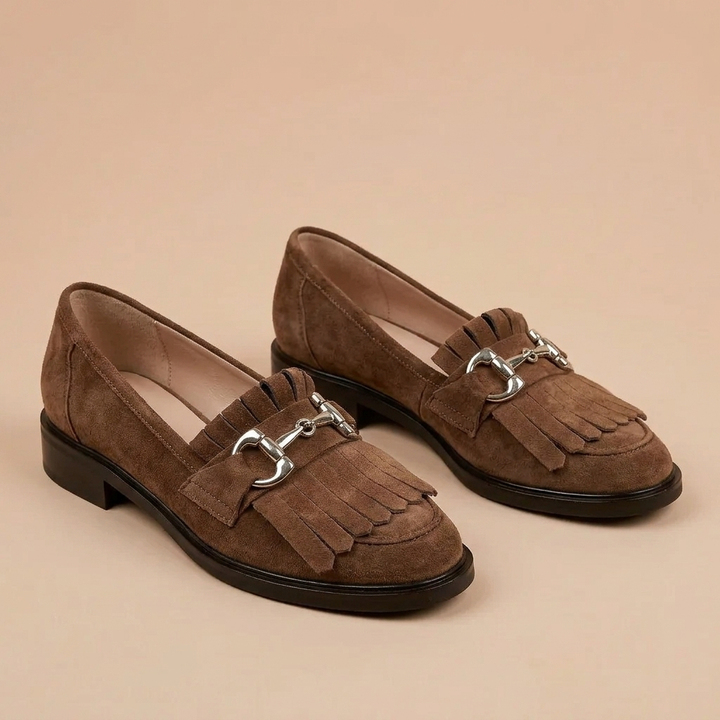 Fleur™ | Brown Moccasins with Round Toe