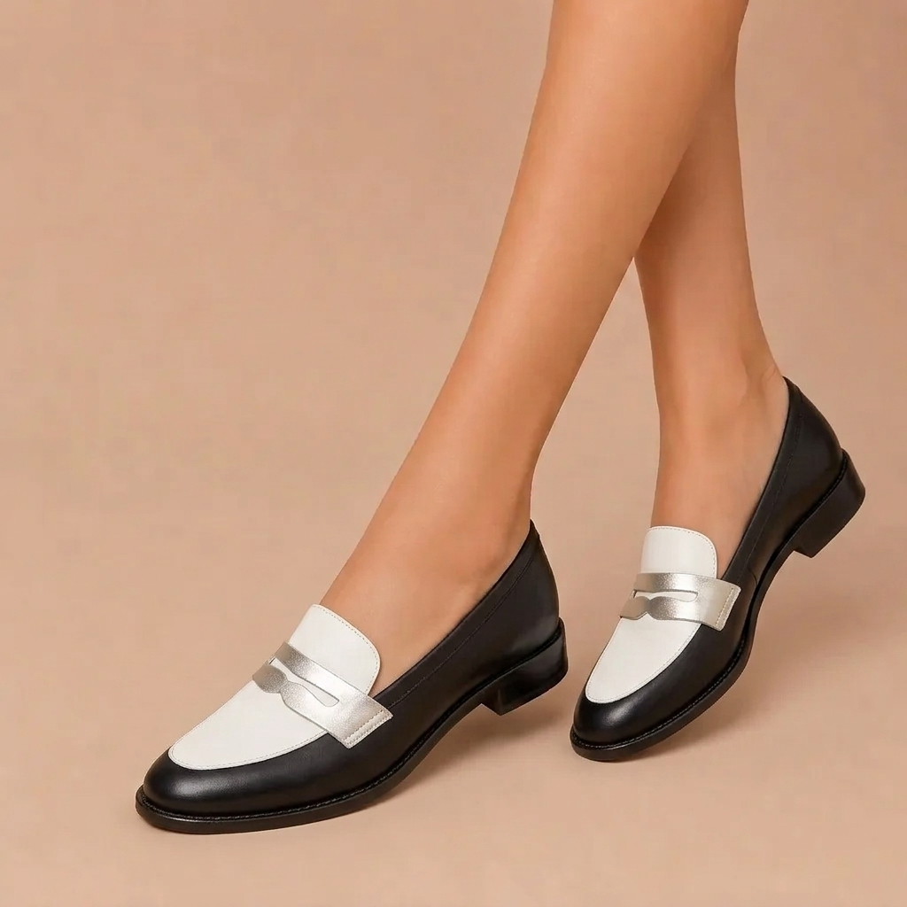 Xara™ | Black Metallic Loafers
