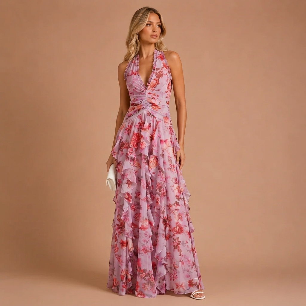 Dora - Maxi Dress with Halter Neck