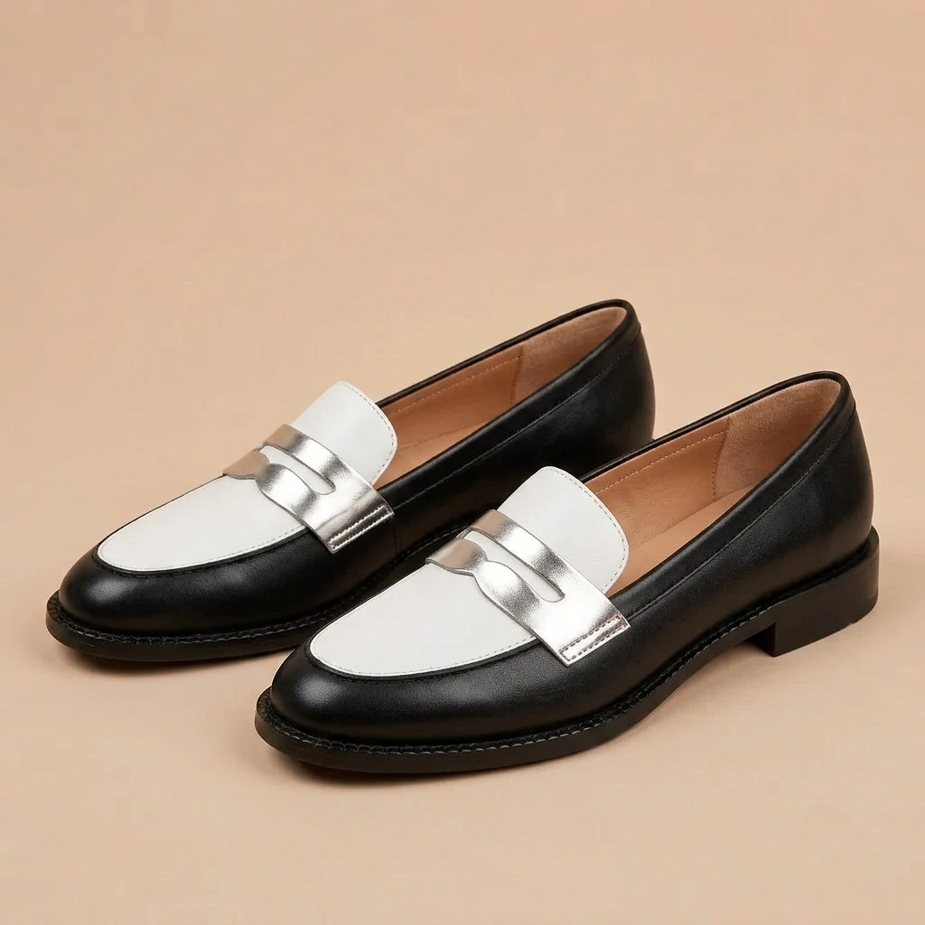 Xara™ | Black Metallic Loafers