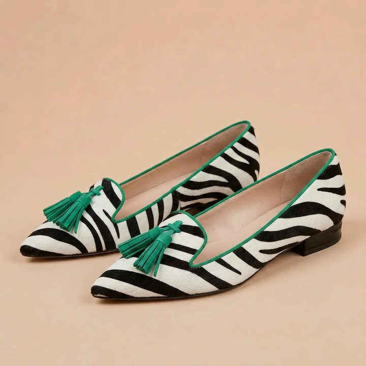 Riane™ | Green Zebra Moccasins
